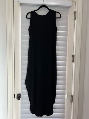Sleeveless Black Maxi Dress with Tank Neck